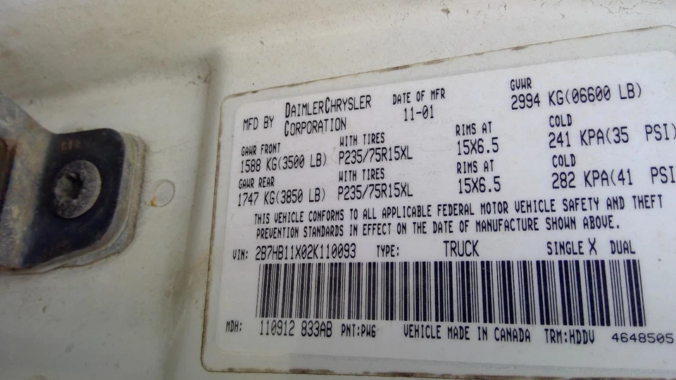 Grille Painted Fits 98-03 DODGE 1500 VAN 1101294 Foto 2 de 4