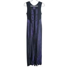 NEW Cykxtees Vintage Velvet Maxi Dress XL Black Purple Fairy Vamp Whimsigoth 90s