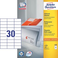 Avery Zweckform Etiketten 3489 Weiß 70,0 X 29,7 Mm, 100 Blatt