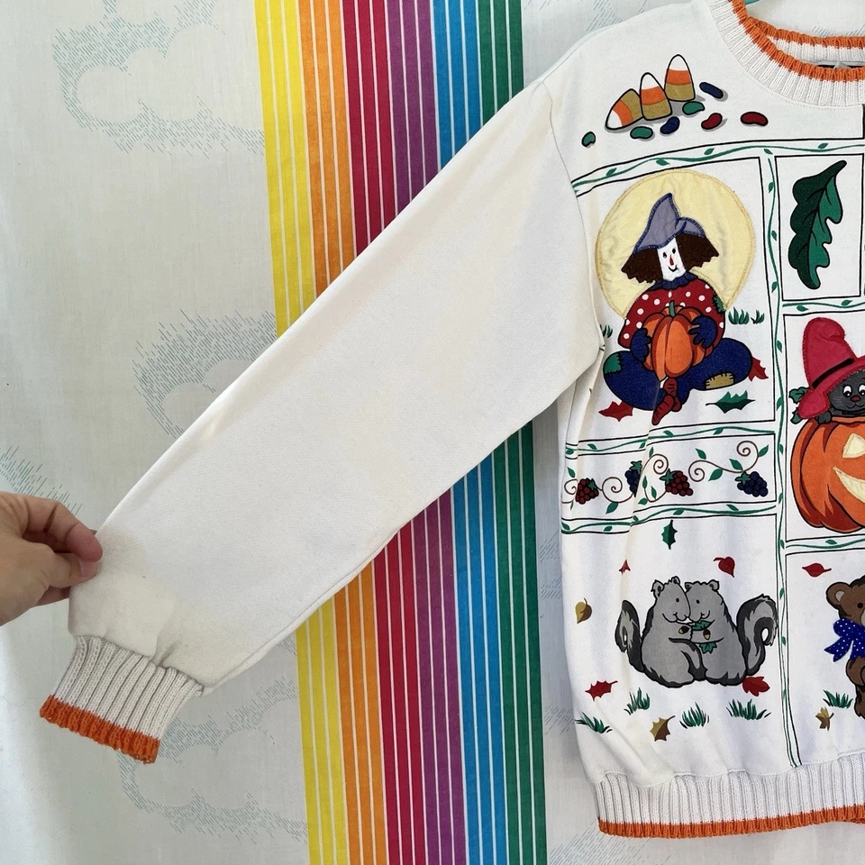 Sudadera De Colección Años 90 Halloween Otoño Otoño Cosecha Linda Rara Kawaii Mediana Foto 3 de 4