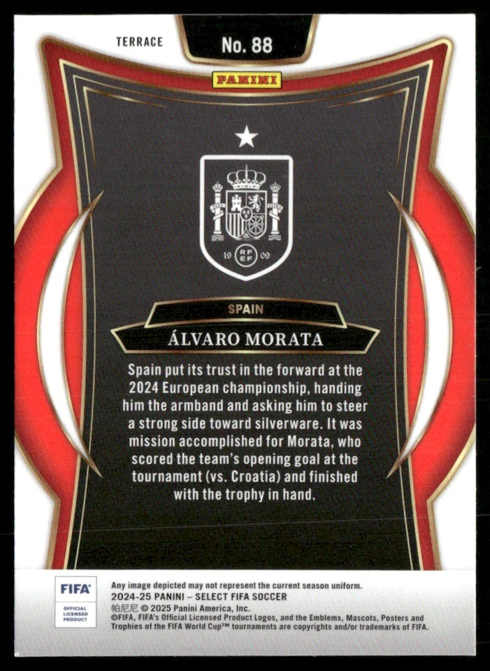 2024 PANINI SELECT FIFA ALVARO MORATA SPAIN #88 - Image 2 of 2