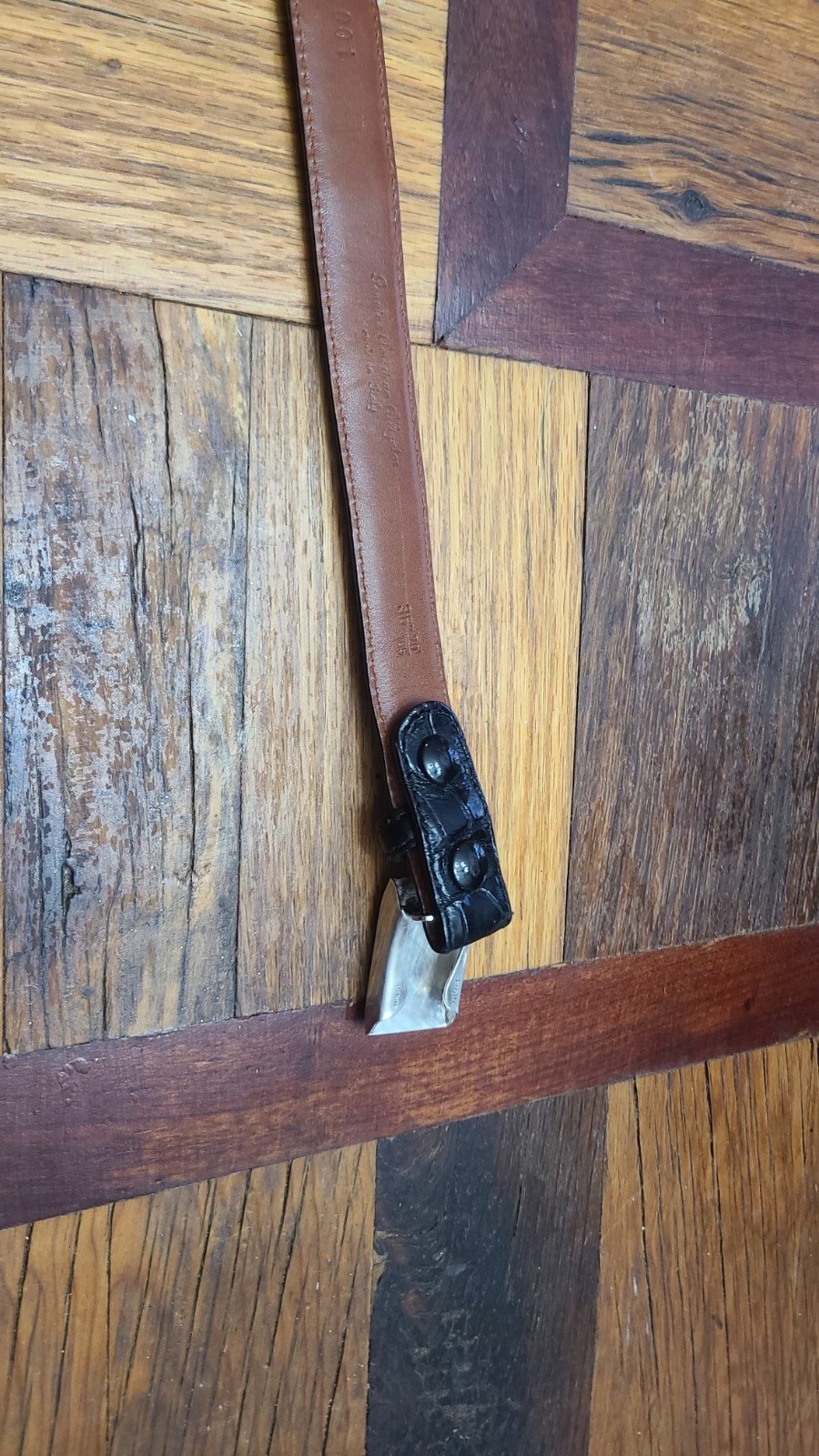 Ralph Lauren Sterling Alligator Belt - removable buckle no holes needed 36"Black thumbnail 23