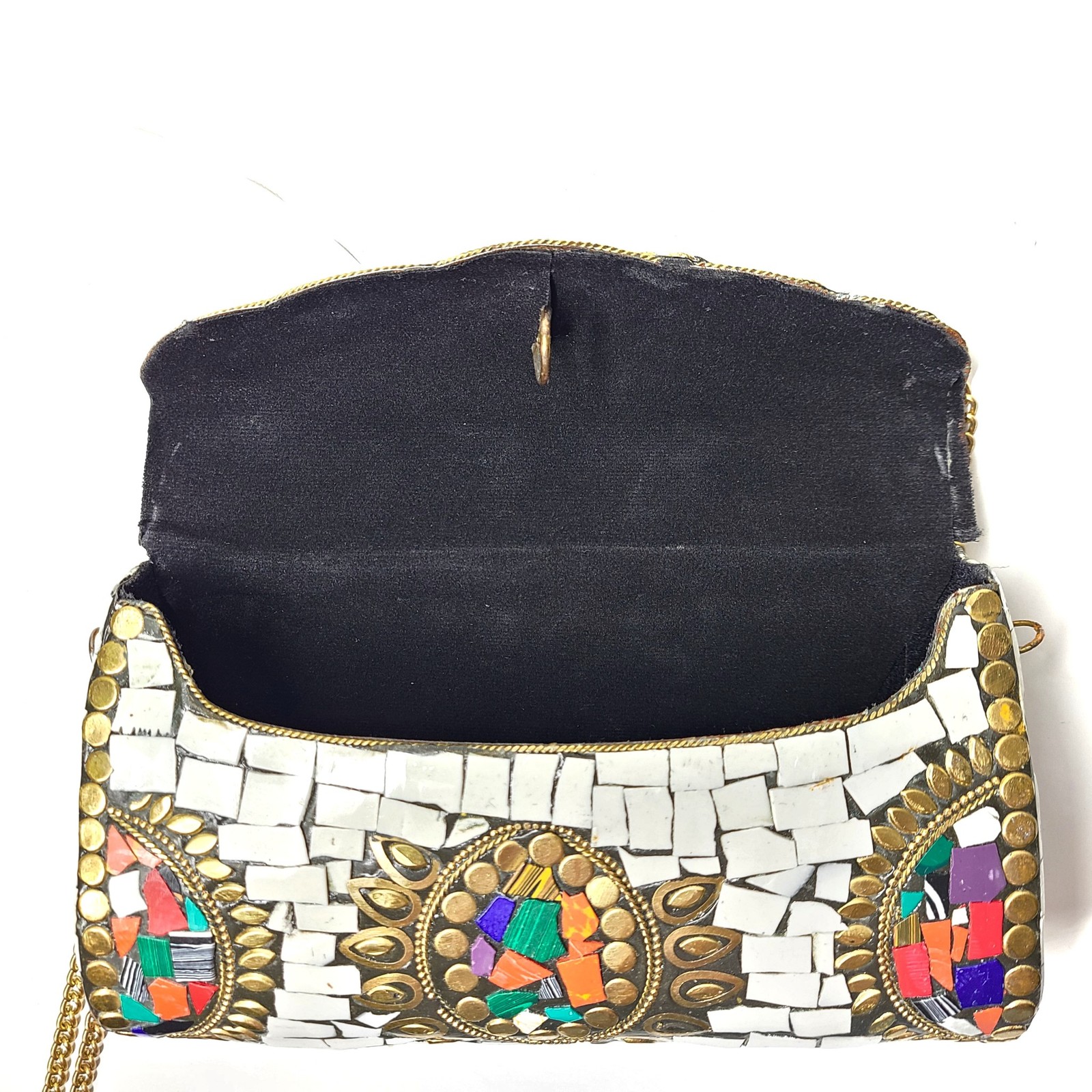 Equal Hands Multi-colored Stone Purse Handbag wit… - image 6