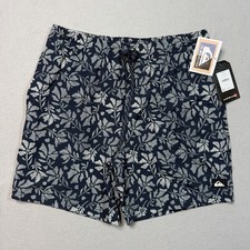 Quiksilver Total Eclipse UFP 50 Board Short Swim Volley 7 NWT Size M Foral AOP