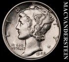 1942 Silver Mercury Dime - Scarce  High Grade  Lustrous  No Reserve  #L4834