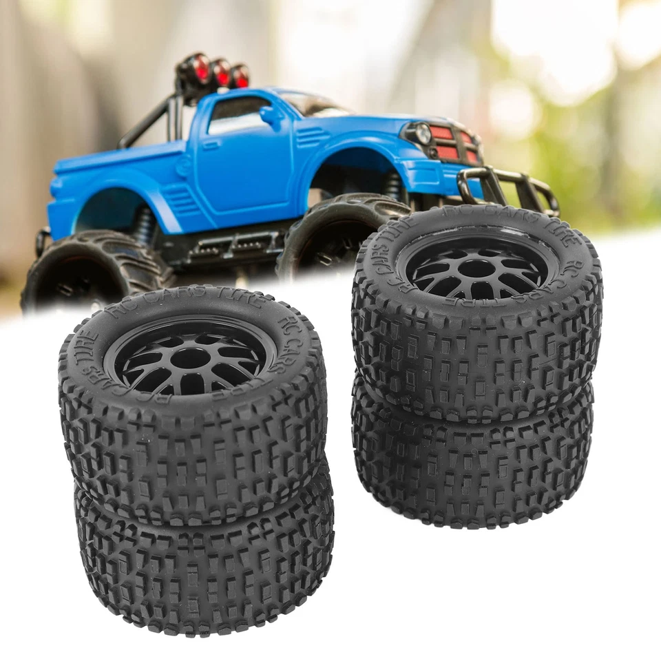 4Pcs RC Reifen Set Black Rubber Universal Truck Wheel Für 1:14 1:16 1:18 FO - Bild 2 von 4