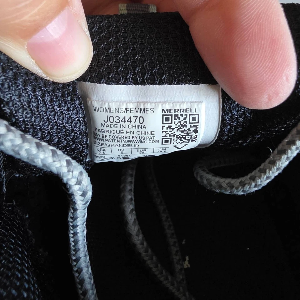 Zapatos deportivos MERRELL para correr/senderismo para mujer talla 7,5 negros listos para senderos Foto 3 de 4