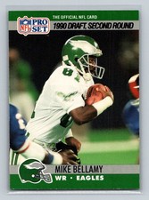 1990 Pro Set Rookie RC #719 Mike Bellamy Philadelphia Eagles Football Card. rookie card picture