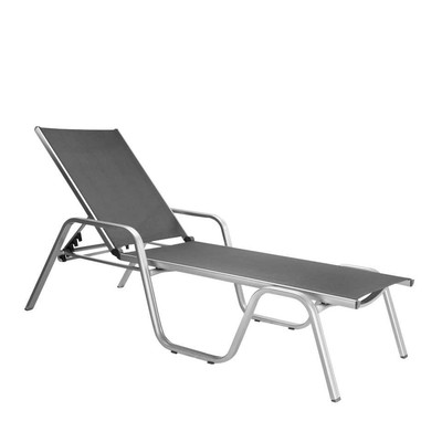 Kettler Stapelliege BASIC PLUS, Aluminium Silber / Outdoorgewebe Anthrazit - Son