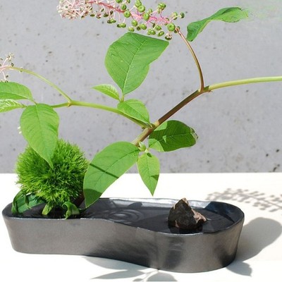 Gingado Ikebana Flower Vase Suiban Kenzan Modern Japanese Art Gift JAPAN Made