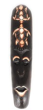 Tribal Tiki Mask 20" w/ Turtles - Primitive Art wib370650a