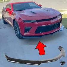 FITS 2016-18 CHEVY CAMARO SS GLOSS BLACK 1LE STYLE FRONT BUMPER LIP SPLITTER ABS
