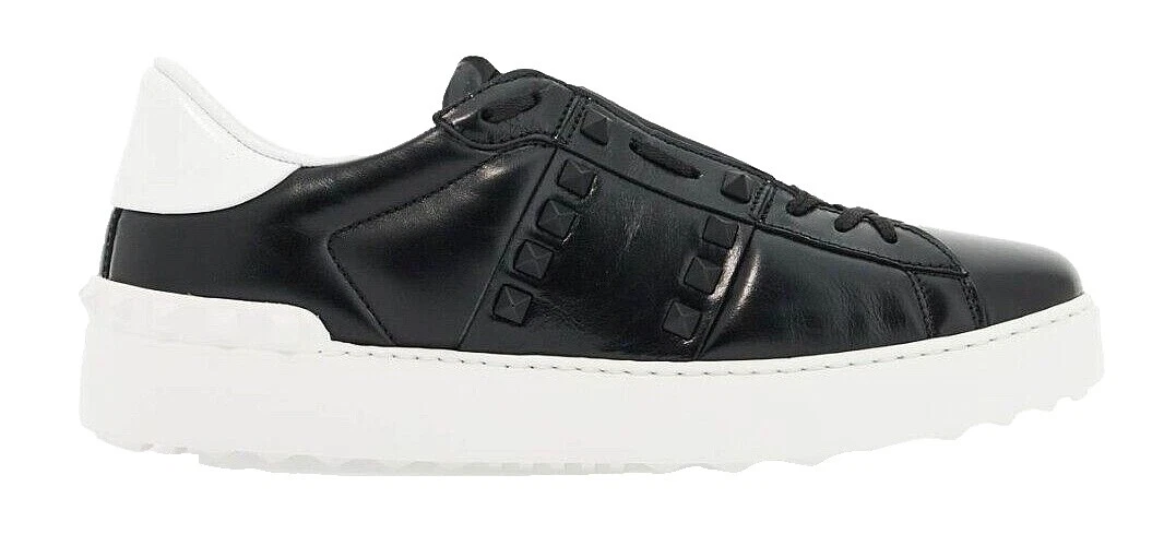 valentino Black Leather Athletic Shoes for Women