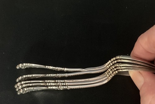 5 Reed & Barton La Marquis 1895 Sterlingsilber Demitasse Löffel E Monogramm 4" - Bild 6 von 9