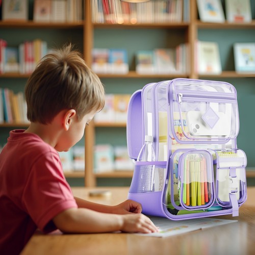 Mochila transparente Contixo para niños y adultos - Bolsa de PVC transparente - Imagen 28 de 28