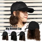 Women Baseball Cap Wig Hairpiece with Short Curly Hair Adjustable Casual Hat
