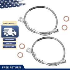 Brake Lines Front Stainless fit Silverado Sierra 2007-2019 2500 3500HD 2011-2019
