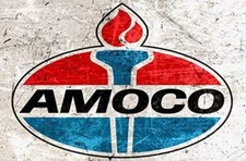 Amoco Gas Oil Station Pump Tin Metal Sign Retro Vintage Wall 8x12