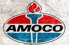Amoco Gas Oil Station Pump Tin Metal Sign Retro Vintage Wall 8x12