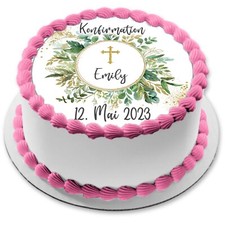 Konfirmation Tortenaufleger Party Deko personalisiert Name Firmung essbar Bild
