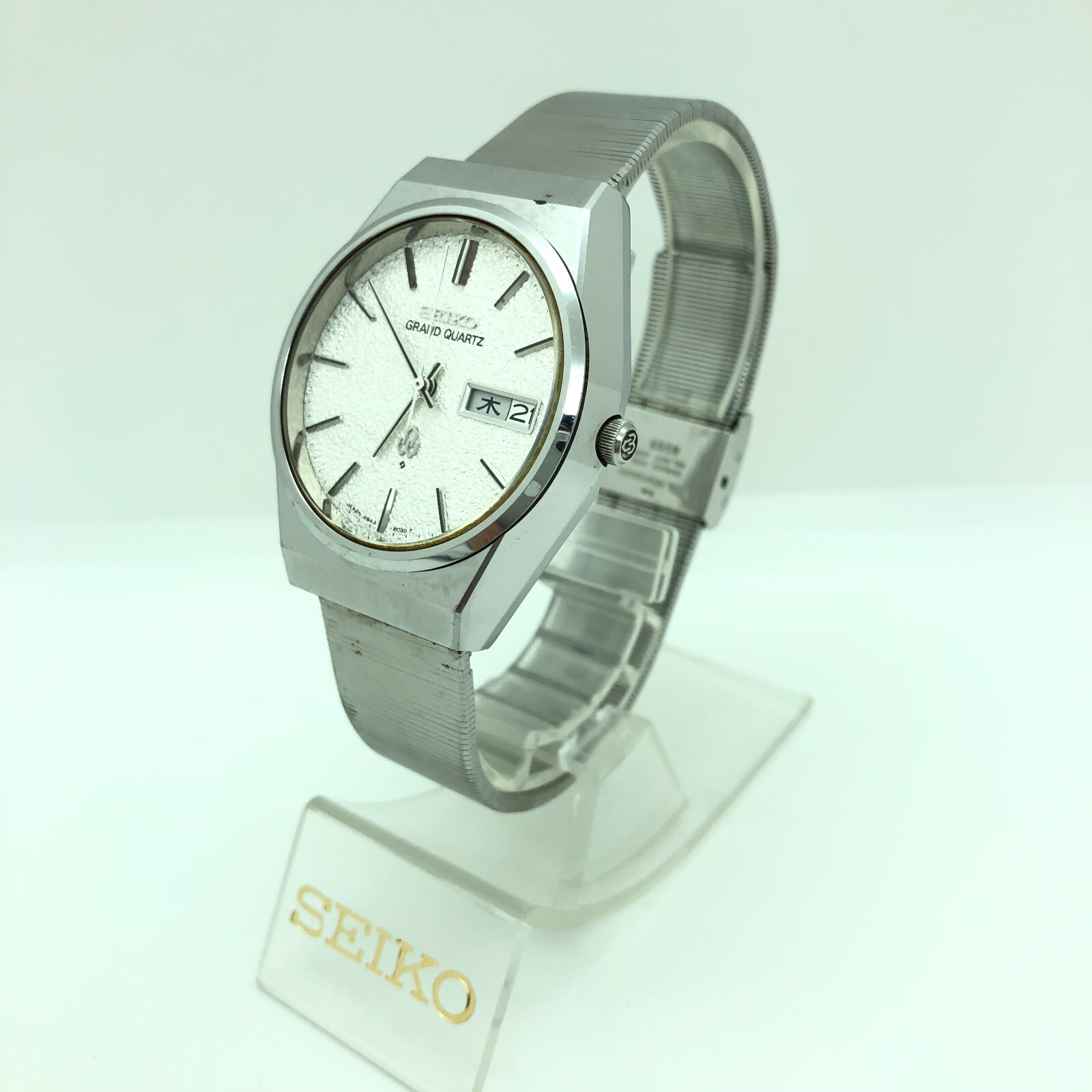 [w1690] SEIKO GRAND QUARTZ 4843-8050 GQ Neue Batterie EX/VG