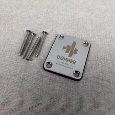Chrome Guitar Neck Plate with Screws