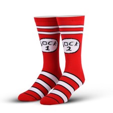 Cool Socks Kid's Novelty Crew Socks, Dr. Seuss Sock 1 Sock 2, Size 7-10 Years