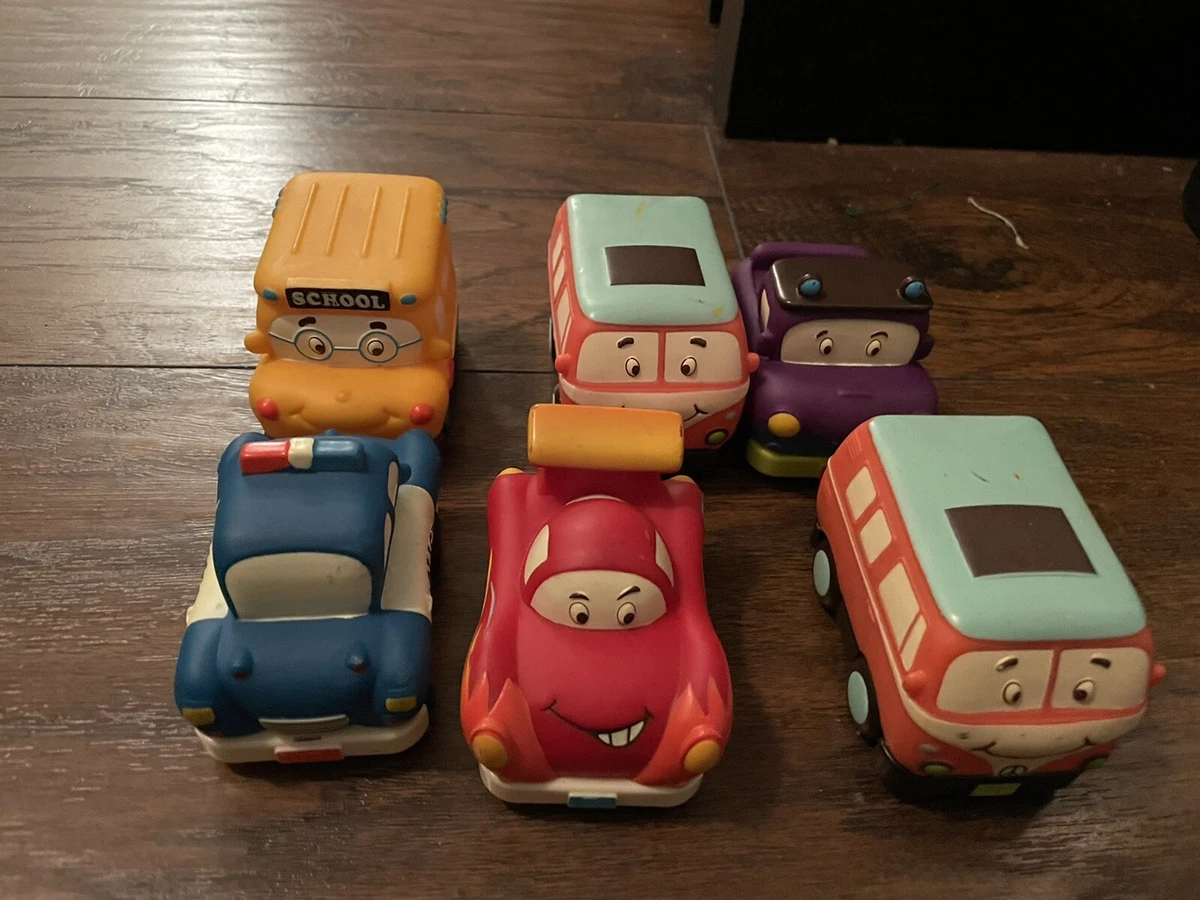 B. TOYS by BATTAT Pull Back Cars MINI WHEEELS MUDDY MILES GROOVY VAN Lot of 6