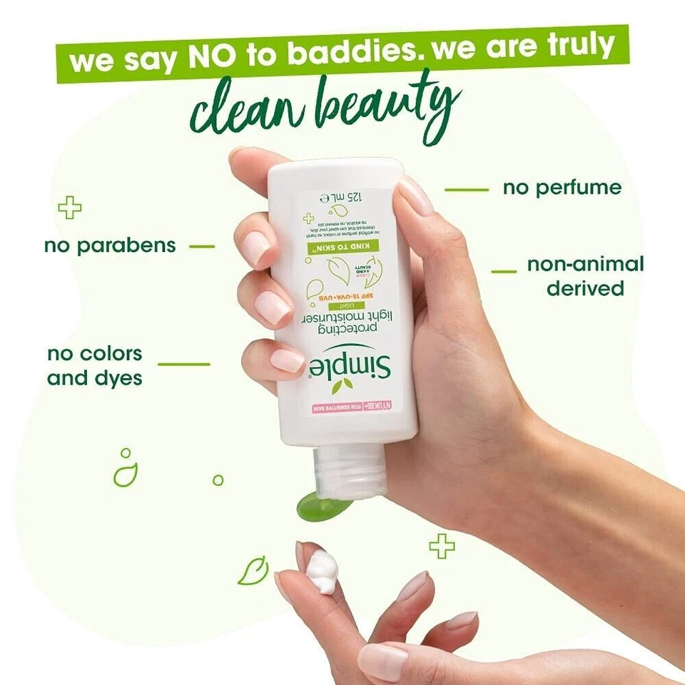 Simple Kind to Skin Protecting Light Moisturiser SPF15| Sunscreen for All Skin T - Image 2 of 4