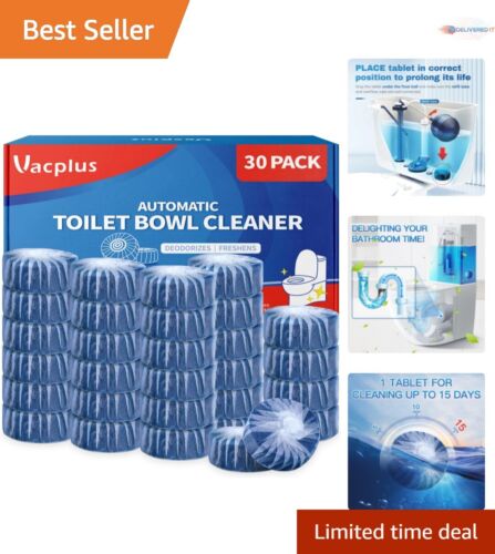 Long-Lasting 30 Pack Automatic Toilet Bowl Cleaner Tablets - Fragrance Free