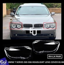 FOR BMW 7 SERIES E65 E66 LEFT RIGHT HEADLIGHT HEADLAMP CLEAR LENS COVER 01-2004