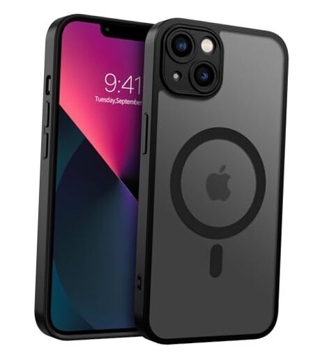 Magnetic for iPhone 13 Case [Compatible with Magsafe] Translucent Matte Black