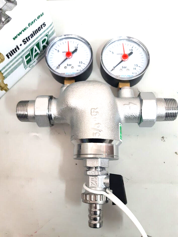 FILTRO AUTOPULENTE FAR 3/4" CON MANOMETRI 393234 OTTONE 300 MCR 95°