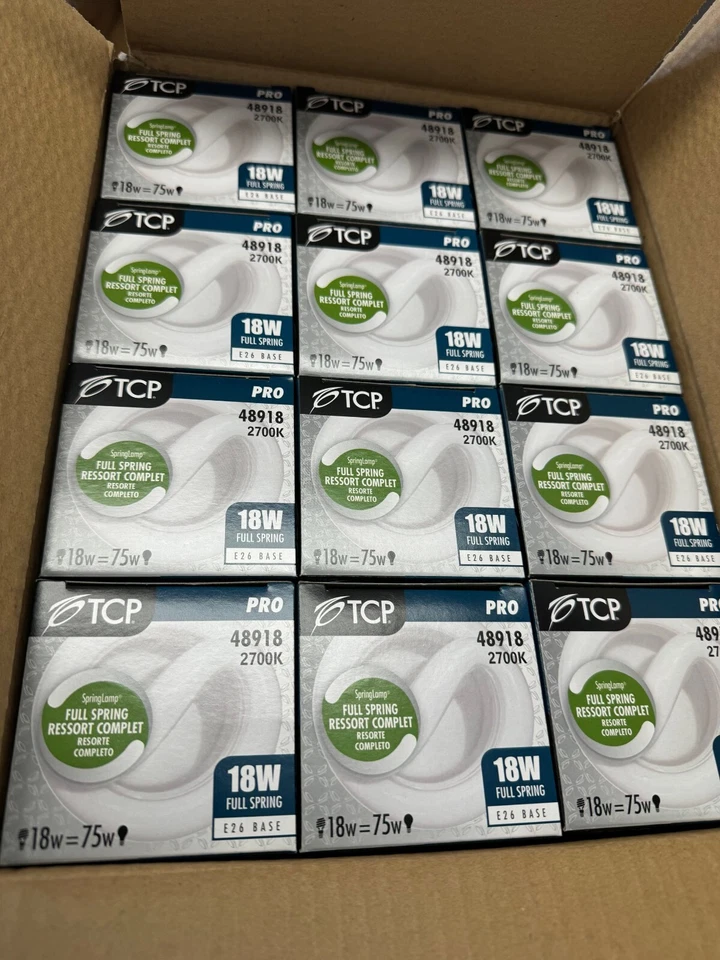 12 Pieces TCP PRO 48918 18W SpringLamp Pro 75W = 18W Non Dimmable 2700K E26 Base - Image 2 of 4