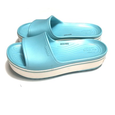 Crocs Iconic Comfort Crocband Platform Slide Sandals Blue Womens Size 10 Mens 8 191448328846 | eBay