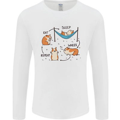 Hamster Eat Sleep Wheek Repeat lustiges Herren Langarmshirt