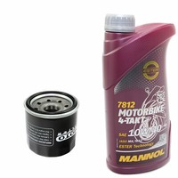 MotoröL ÖLfilter MF204 Set 10W40 1 Liter FüR Honda Kawasaki Triumph Suzuki Yamah