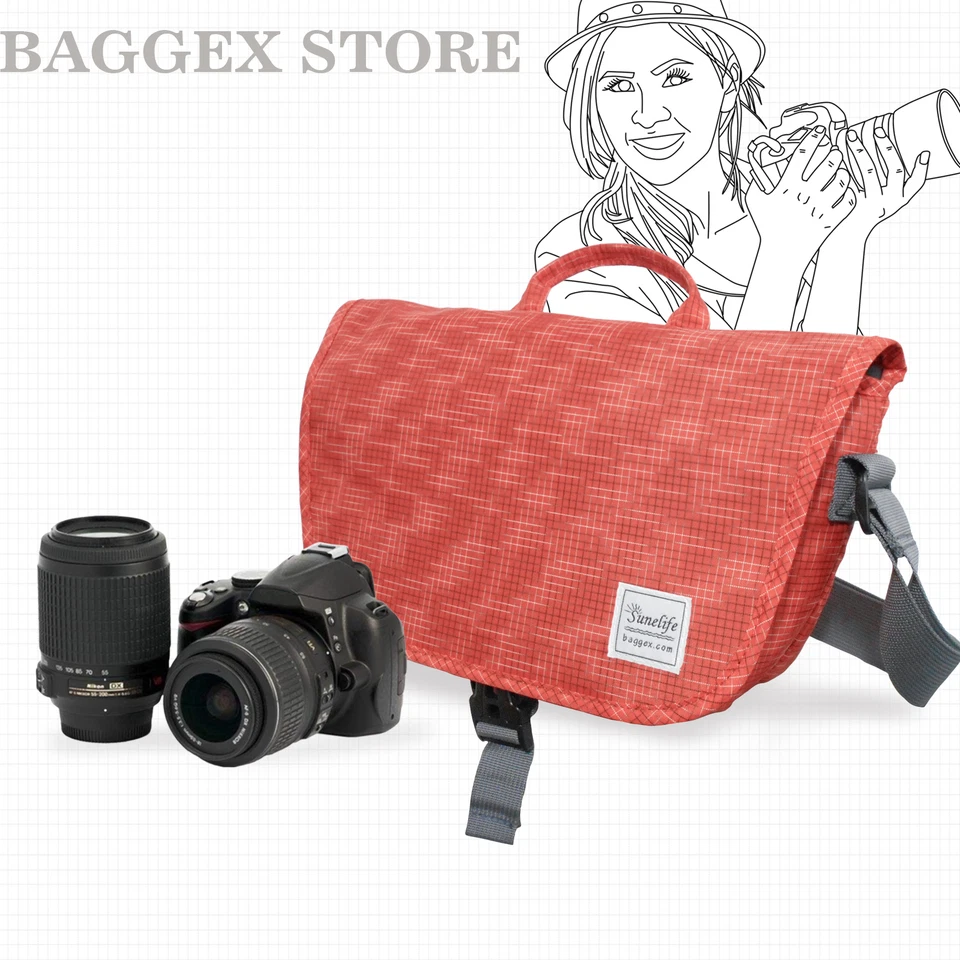 时尚相机单肩包,适用于数码单反相机,1 个标准镜头照片软壳 — 第 2/4 张图片