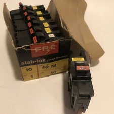 (1) Federal Pacific FPE Type NC-NI NC240 1 Pole 40 Amp 120/240V Circuit Breaker