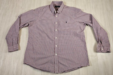Ralph Lauren Mens XL Button Down Shirt Cotton Dadcore Red Blue Check