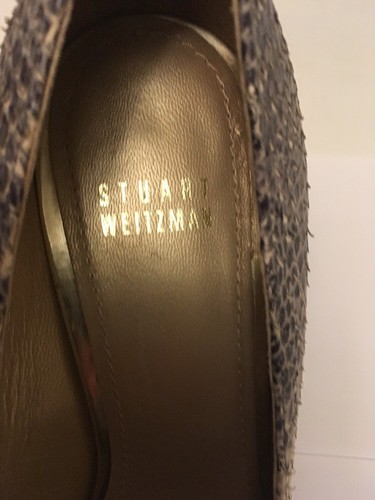 Stuart Weitzman Snakeskin Textured Print Embossed Leather Heels Pump Shoe 7.5 M - Picture 5 of 12