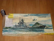 WW#2, GERMAN GNEISENAU BATTLECRUISER, Plastic Model Kit, Scale 1/400, Vintage