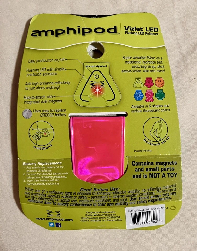 Amphipod Neon Vizlet LED Clip-On Reflector - Ultra-bright flashing LED - Image 2 of 2