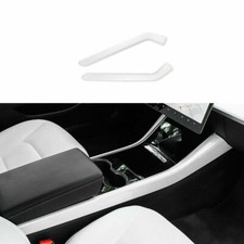 Fit For Tesla Model 3 2017-2021 White ABS Gear Shift Both Side Cover Trim 2PCS