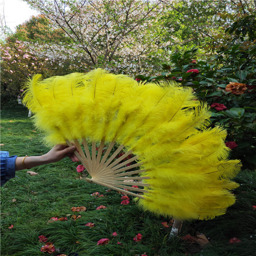 15 Bone Ostrich Feather Fan Celebration Party Wedding Dance Performance Decor - Bild 28 von 32