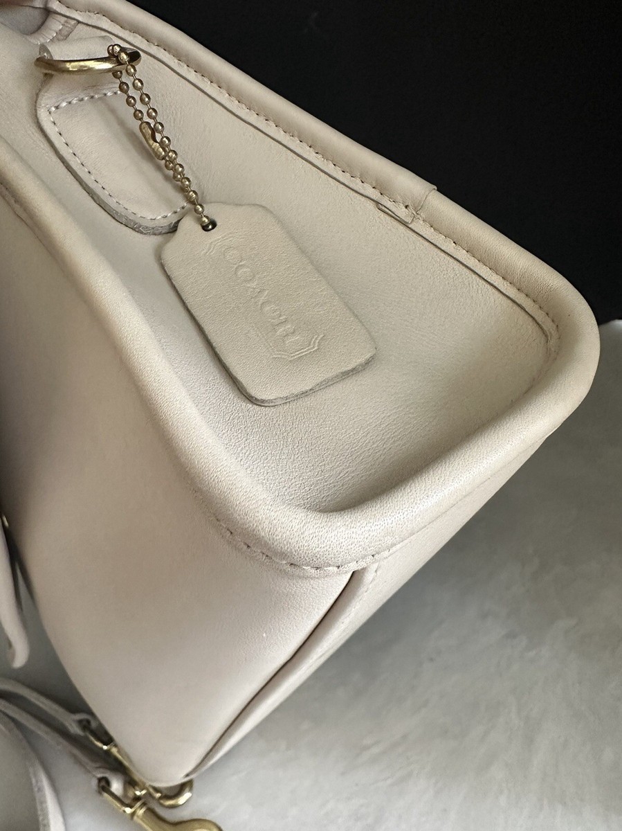 COACH VINTAGE BONE LEATHER COURT SATCHEL CROSSBODY BRASS COACH VINTAGE BONE LEATHER COURT SATCHEL CROSSBODY BRASS