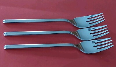 3 WMF Cromargan SUNRISE SALAD FORKS  7'' Stainless 18/10 Korea Beveled Tip