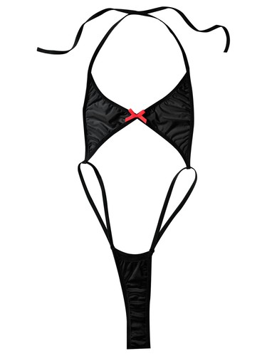Womens Monokini Cute Bow Bodysuit Quick-drying Swimsuit One Piece Nightwear - Picture 59 of 97