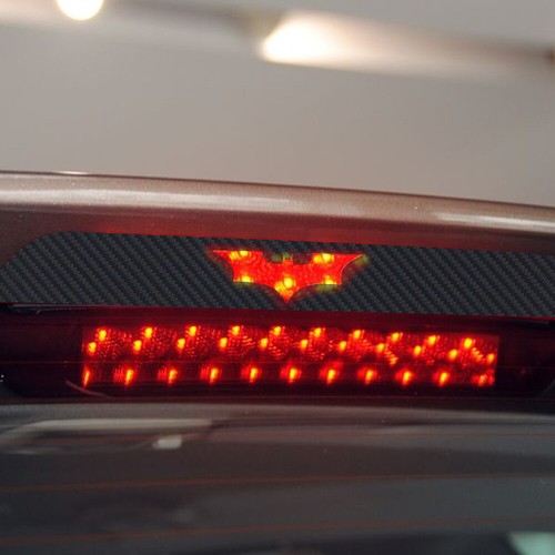 3Pcs/Set 3D Batman Carbon Fiber Stickers Brake Tail Light Decals Car Accessories - Foto 3 di 12