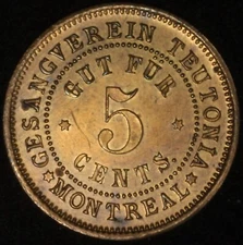 QUEBEC Montreal Gesangverein Teutonia Gut Für 5 Cents Breton 589